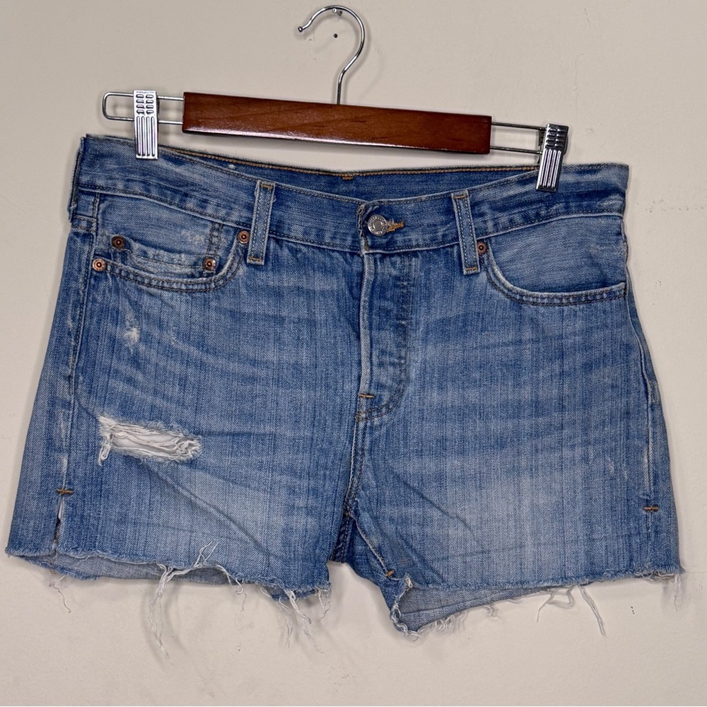 Levi's Classic Blue Distressed Jean Shorts